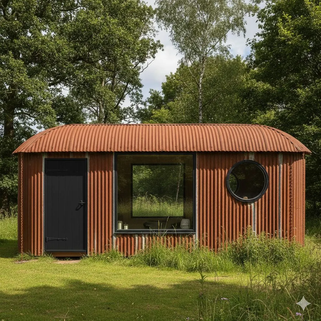 Bespoke outdoor sauna building in a garden setting